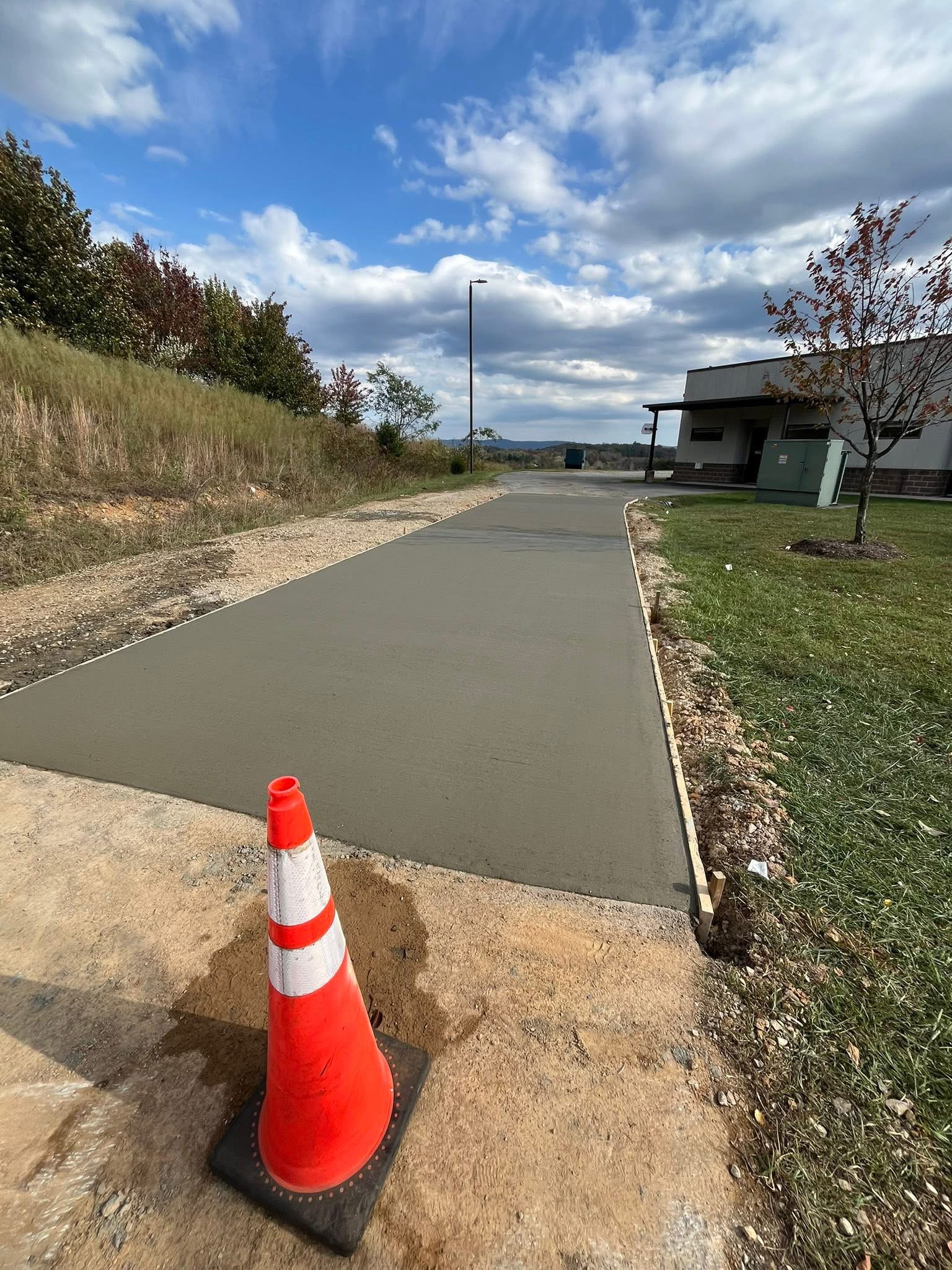 Commercial concrete driveway