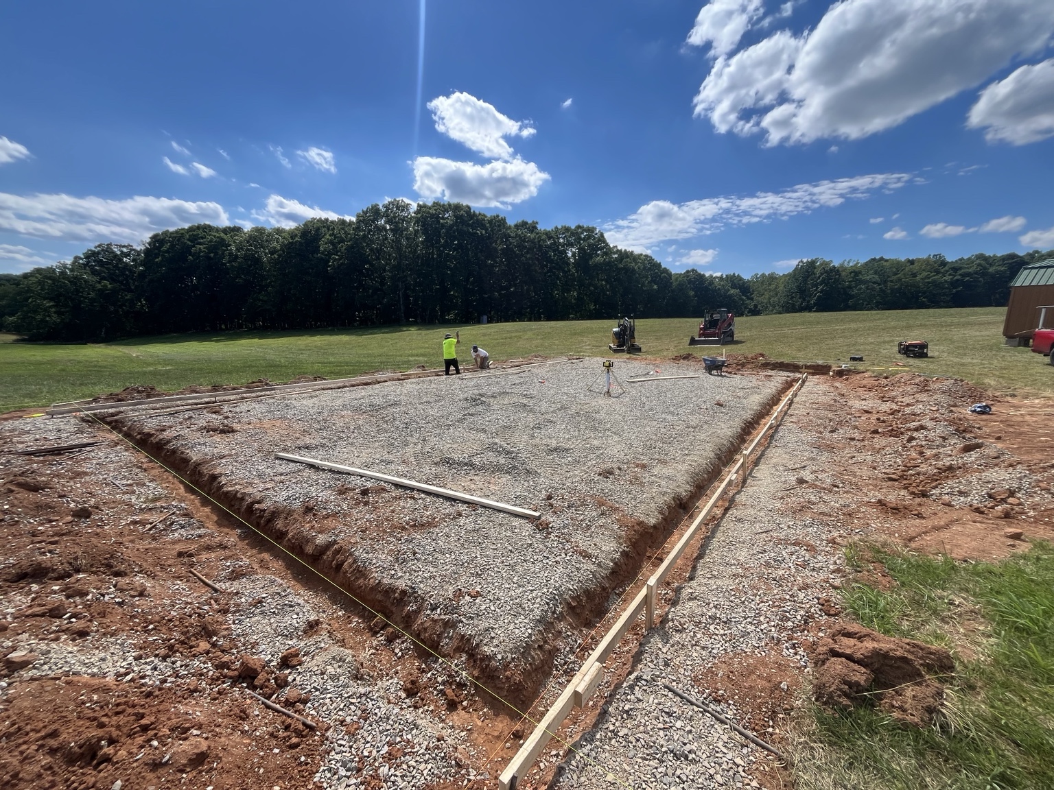 Gravel foundation preparation