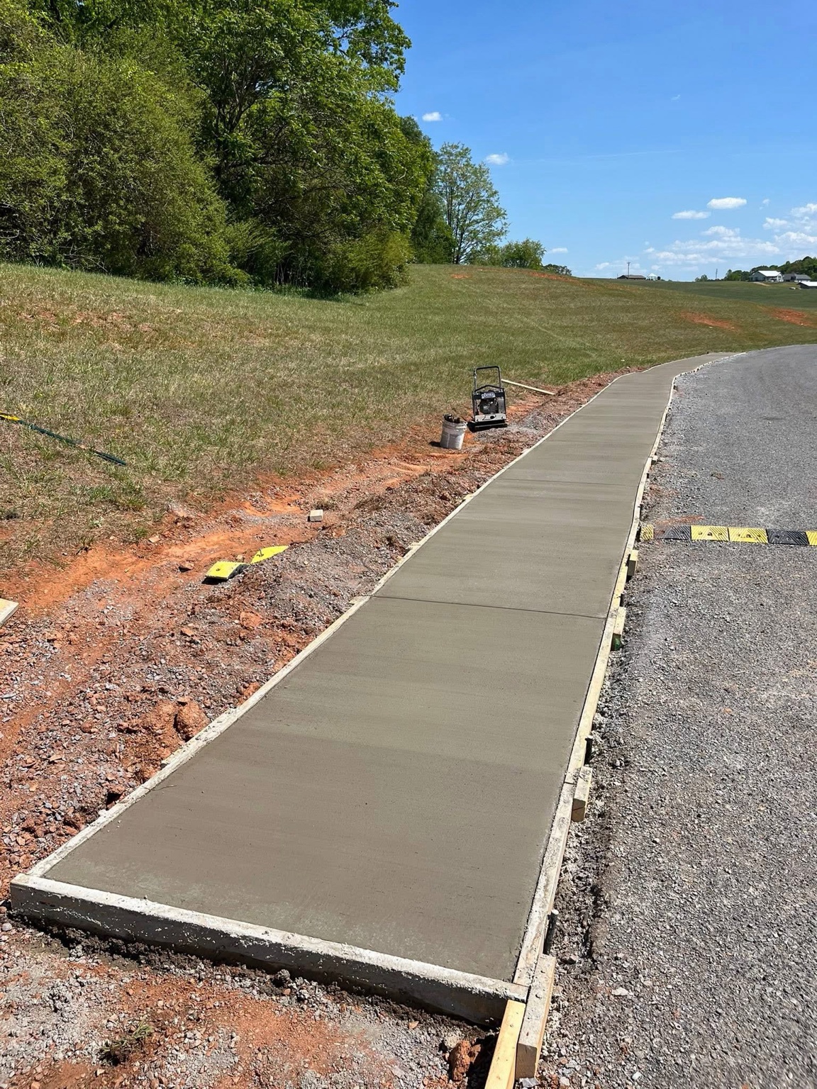 Long concrete sidewalk