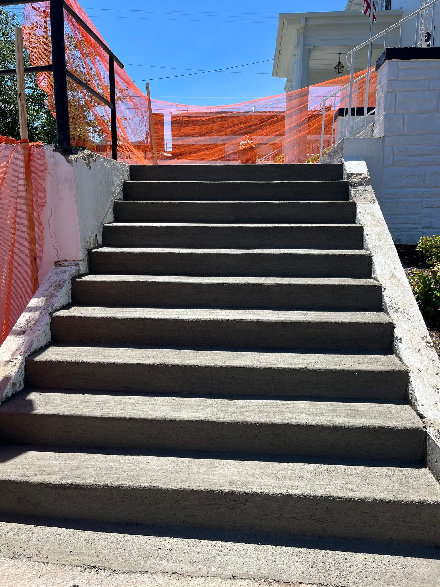 Concrete stairs after