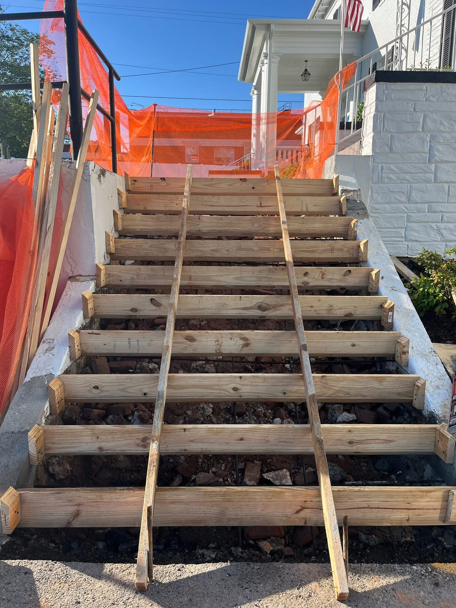 Concrete stairs before